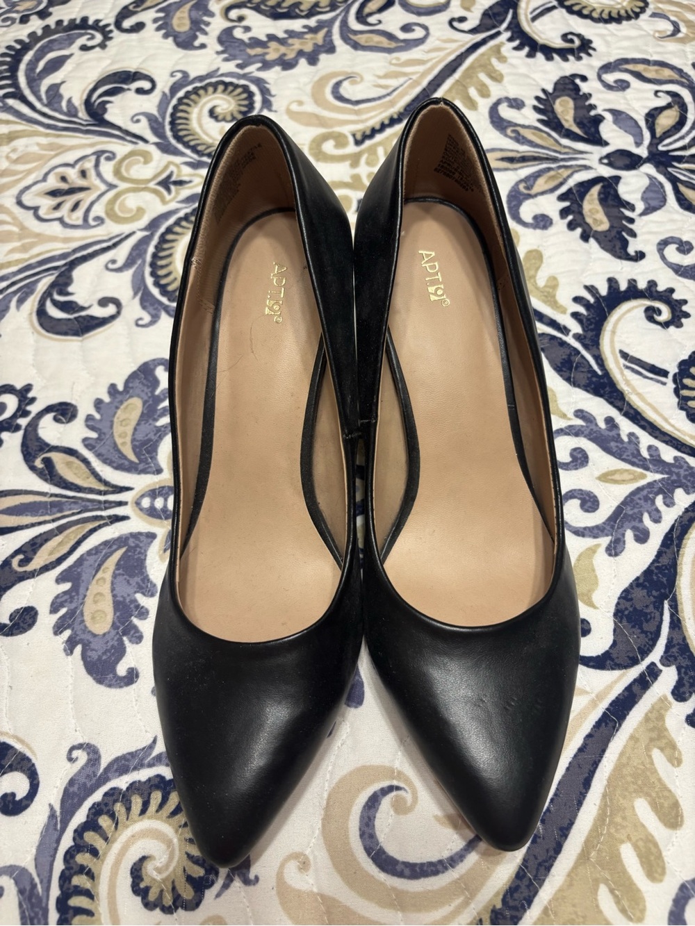 Apt. 9 Black Pointed-Toe Leather-Look Heels